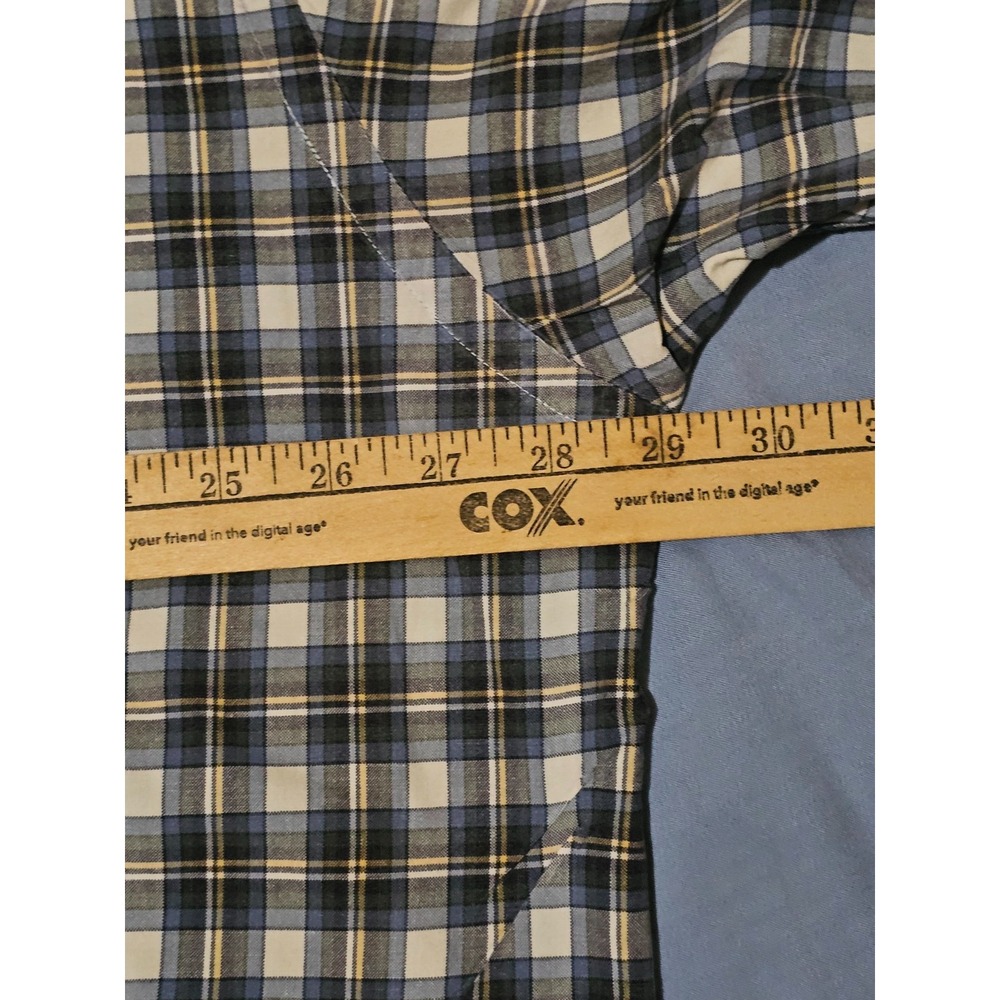 Abercrombie & Fitch Men's Vtg Big 1X Checked Plaid Button Down Front Long Sleeve - Picture 6 of 7